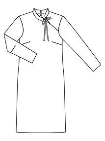 Технический рисунок платья с воротником-стойкой
