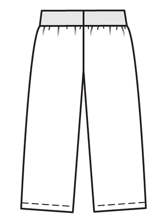 Технический рисунок широких брюк для девочки вид сзади