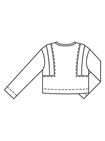 Технический рисунок стильного пуловера спинка
