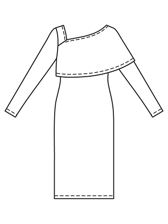 Технический рисунок трикотажного платья спинка