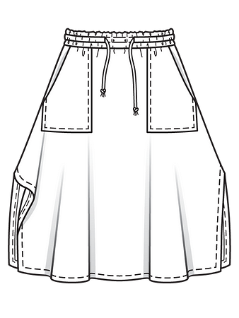 Технический рисунок юбки А-силуэта