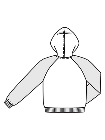 Технический рисунок блузона для девочки спинка
