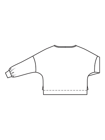 Технический рисунок широкого пуловера спинка