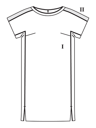 Технический рисунок прямого платья