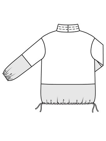 Технический рисунок прямого пуловера спинка