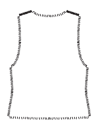 Технический рисунок мехового жилета спинка
