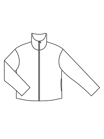 Технический рисунок куртки с воротником-стойкой