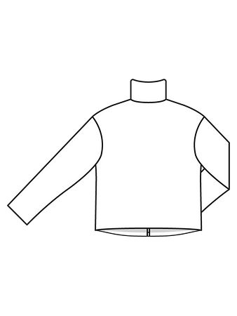 Технический рисунок куртки с воротником-стойкой спинка