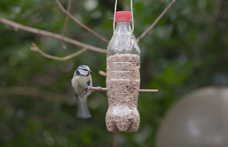 Кормушка для птиц из пластиковых бутылок