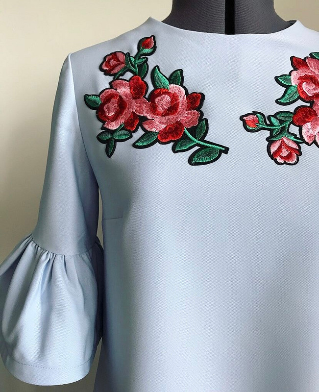Платье Розы + ещё одно бонусом (вышивка аппликация) от @Sew_love_pray