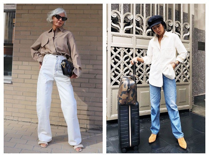 С чем носить джинсы-клеш: фото стильных образов из Pinterest