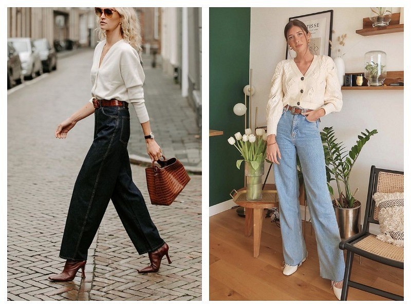 С чем носить джинсы и брюки клёш: 6 идей для женщин - Лайфхакер
