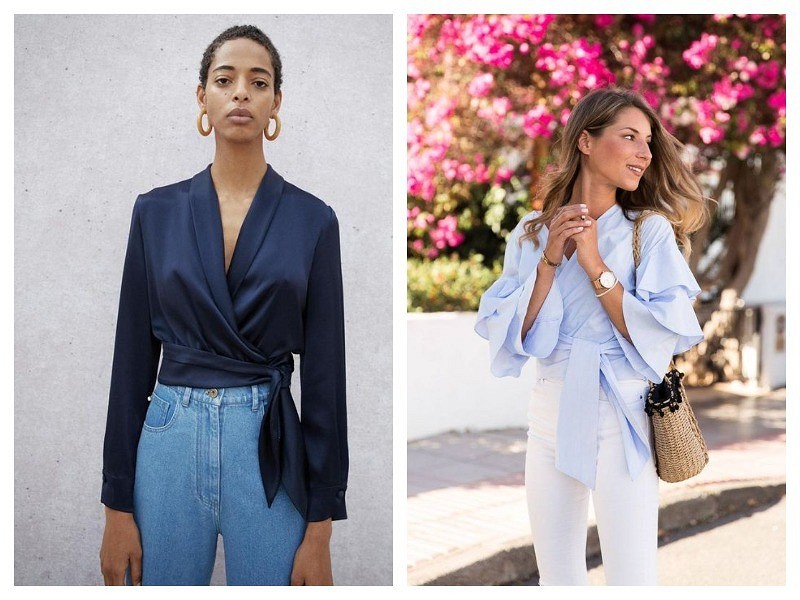 С чем носить синюю блузку — советы сочетаний синей блузки с фото примерами