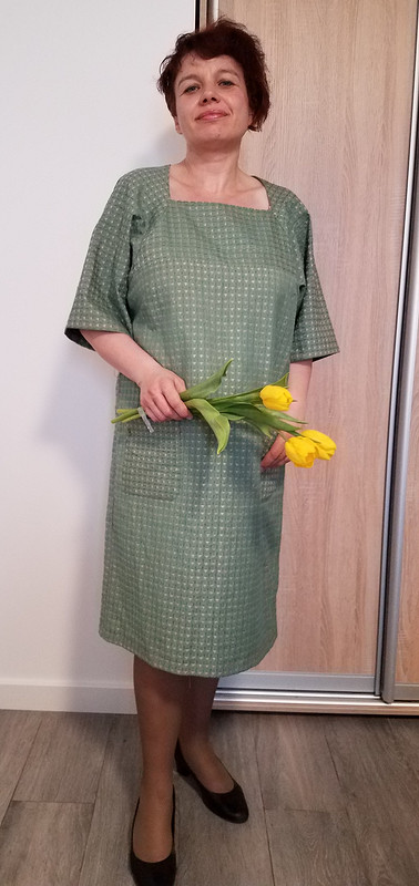 Платье из льняного жаккарда от LarisaLevinskaya