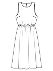 Платье в горошек с расклешенной юбкой
