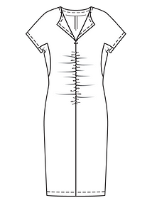 Технический рисунок трикотажного платья-футляр