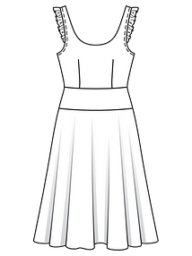 Технический рисунок платья-сарафан