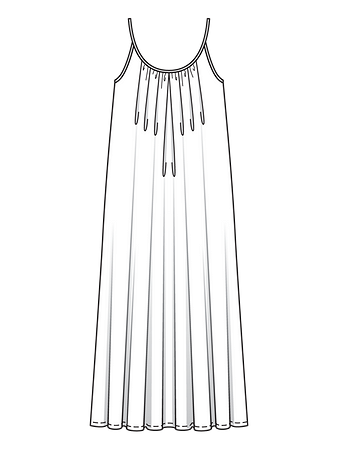 Технический рисунок длинного сарафана