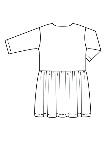 Технический рисунок платья оверсайз спинка