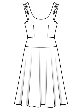 Технический рисунок платья-сарафан