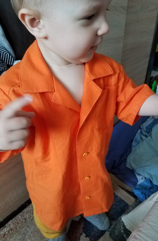 Рубашка для сынишки «Оранжевое настроение» от LarisaLevinskaya