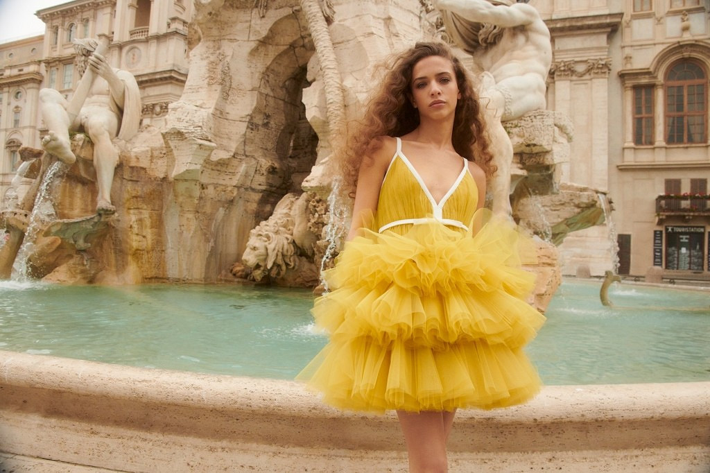 Giambattista valli yellow hot sale dress