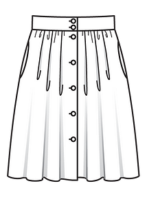 Технический рисунок юбки со складками