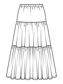 Технический рисунок многоярусной юбки
