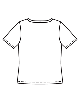Технический рисунок классической футболки спинка