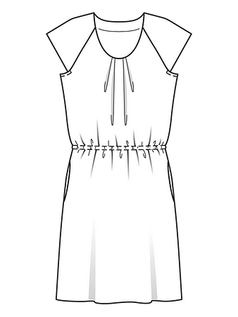 Технический рисунок простого платья