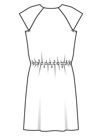 Технический рисунок простого платья спинка