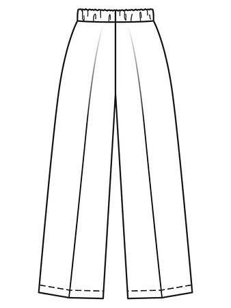 Технический рисунок брюк марлен вид сзади