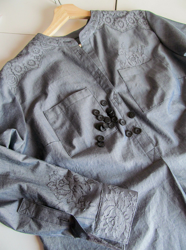 Рубашка с кружевом и двумя застежками (дубль 2) от Елена  arvovna