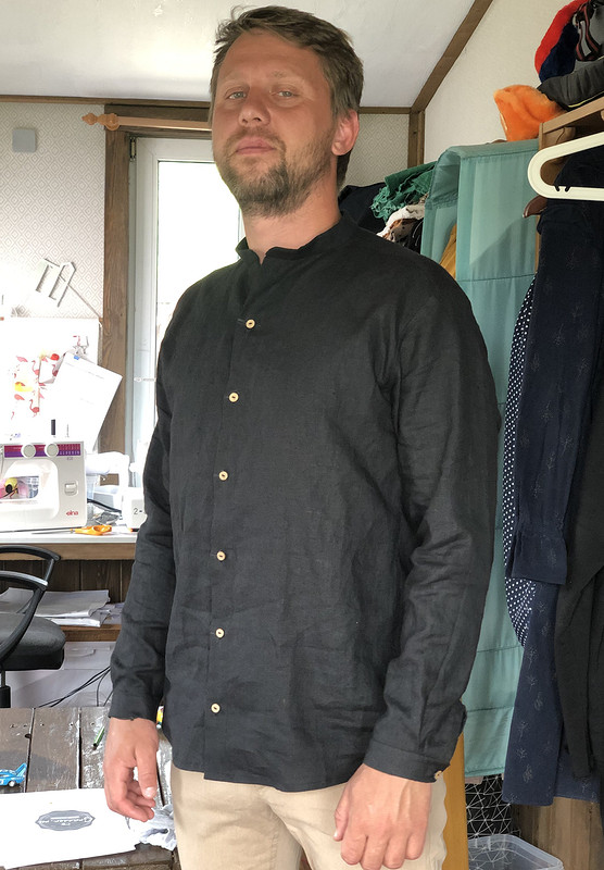 Мужская рубашка с воротником стойкой №6349В от Verba sew