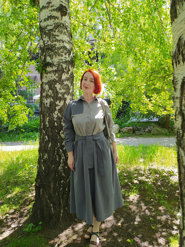 Платье цвета пасмурного неба от Ekaterina Vodchits