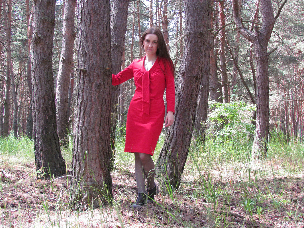 Платье с завязками красное (по выкройке блузы) от Sunflower-83