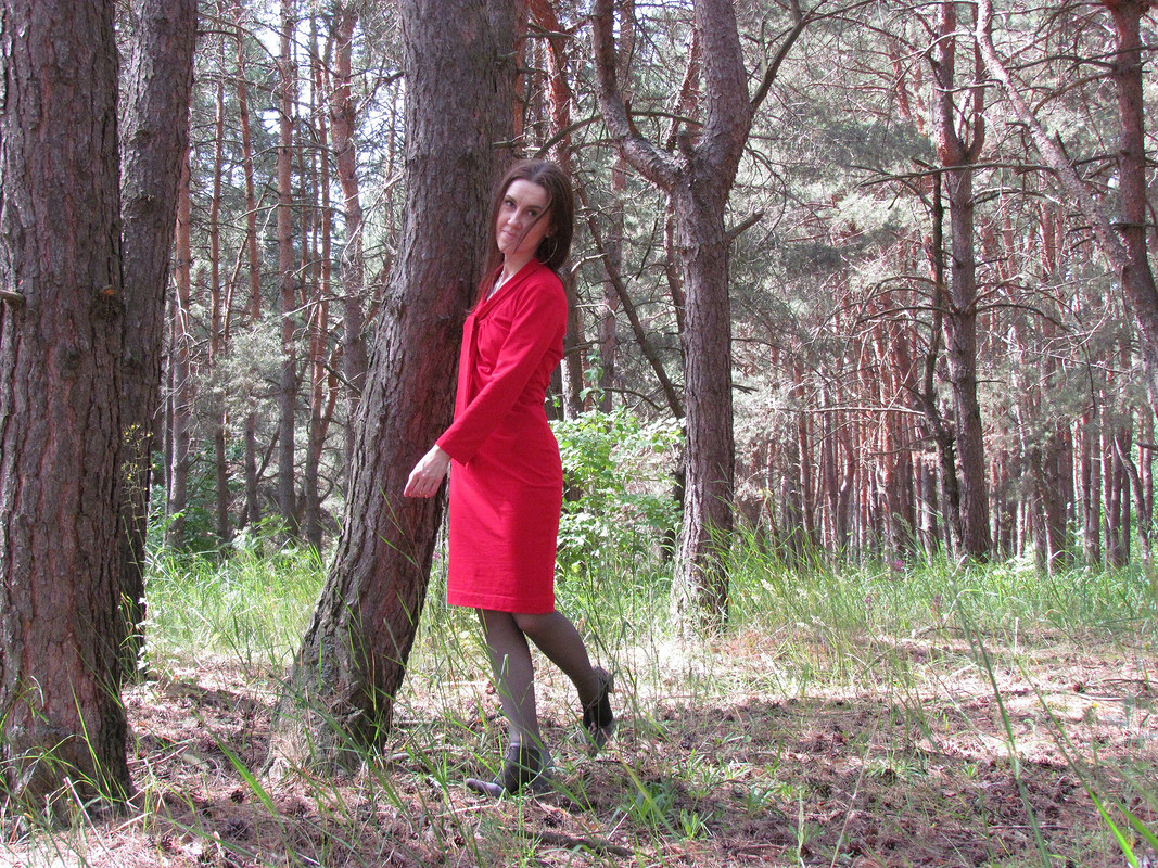 Платье с завязками красное (по выкройке блузы) от Sunflower-83