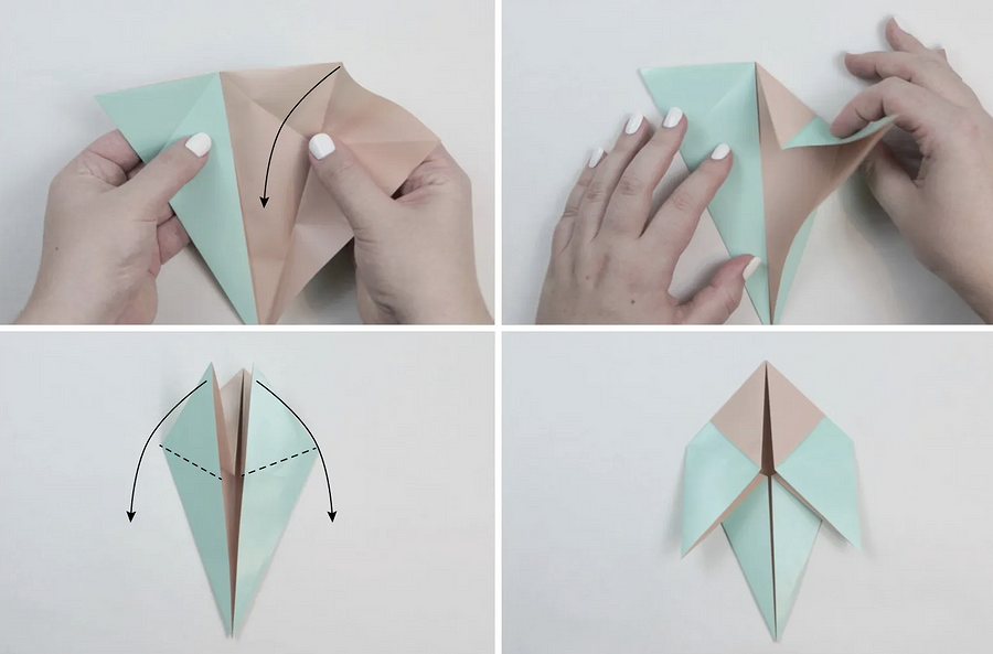 Голубь оригами из бумаги для детей