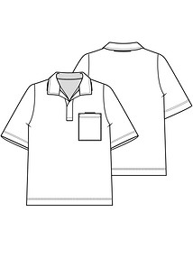 Технический рисунок рубашки поло для мальчика