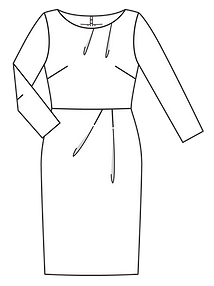 Технический рисунок трикотажного платья-футляр