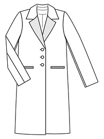 Технический рисунок пальто прямого кроя