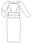 Платье-футляр с вырезом-лодочкой