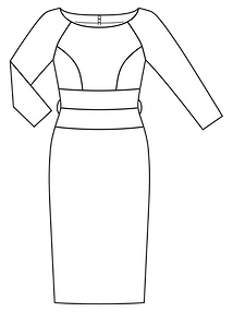 Технический рисунок платья-футляр