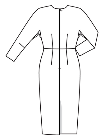 Технический рисунок платья в стиле ретро спинка
