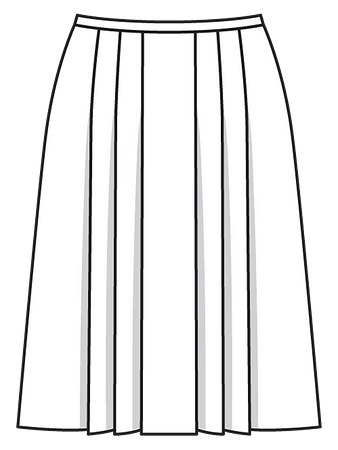 Технический рисунок юбки в складку