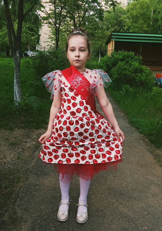 Платье с вишней для дочки от Amastasia