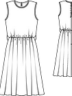Платье без рукавов с присборенной юбкой
