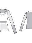 Пуловер с геометричными вставками