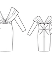 Платье с декольте и рукавами реглан