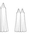 Платье расклешенное с V-образным вырезом